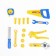 Game set of tools, blue tractor, 16 items