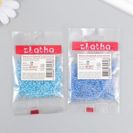 Beads "Zlatka" 08/0, 3 mm, 10 g 0211 Blue Mix-3