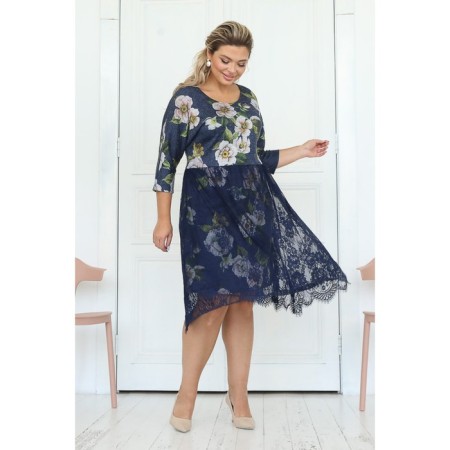 Women's dress, size 54, blue color-5