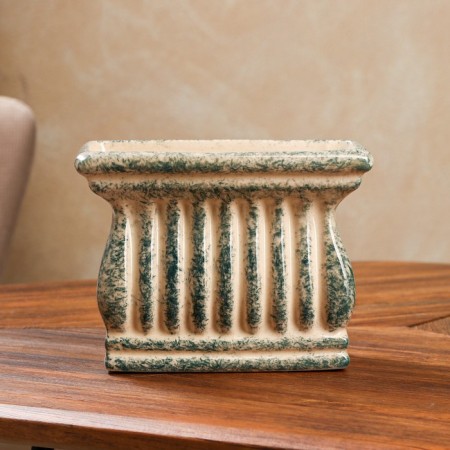 Kashpo "Scudetto", ceramics, green, 1 l, Iran-1