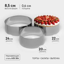 A set of baking forms and calculation 