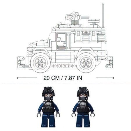 Designer Police SUV Sluban Mesano, on the radio control, 412 details, 6+-1