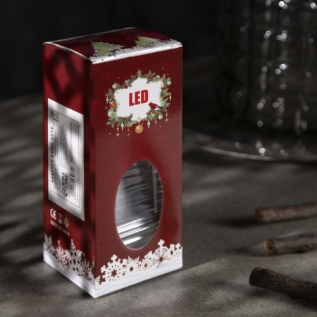 LED figure “Silver Lantern with a candle” 5.5 × 13 × 5.5 cm, plastic, batteries AG13x3, glow warm white-3