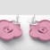Earrings plastic "flowers", pink-green color