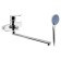 Bath mixer Zein Z3847, single -leaf, pour 30 cm, shower set, watering can 5 dir, chrome