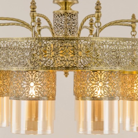 Suspended chandelier Citilux "emir" CL467183, 69x69x54 cm, 8x75W, E27, brown color-3