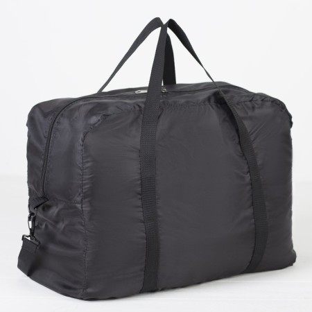 The bag is road, folding in a cosmetic bag, lightning department, outer pocket, long belt, black color-5