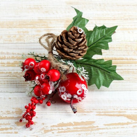 Decor "Winter Magic" bumpy apple berries 17 cm