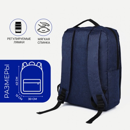 A backpack with a zipper, the color is blue-1