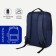A backpack with a zipper, the color is blue