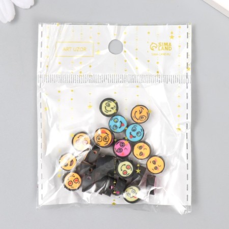 Beads for the creativity of PVC "Funny Smiley" set 25 pcs 0.5x0.9x0.9 cm-3