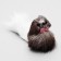 Mouse made of natural fur is small, housing 5 cm, mix of flowers
