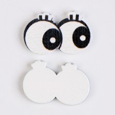 The eyes are wooden, set 40 pcs., Size 1 pc. - 2 × 1.1 cm