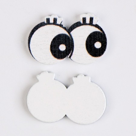 The eyes are wooden, set 40 pcs., Size 1 pc. - 2 × 1.1 cm
