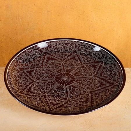 Largan Rishtan ceramics "Patterns", 32 cm, brown mix