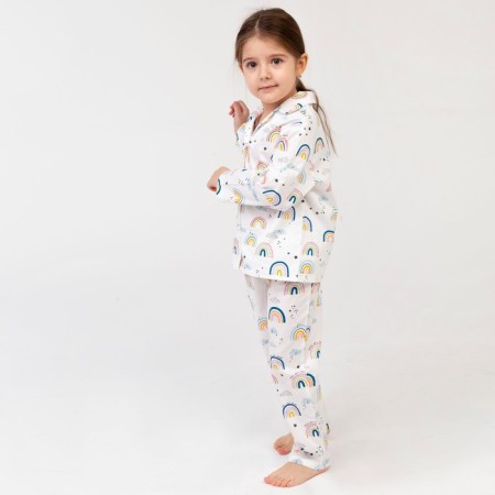 Pajama nursery (shirt, trousers) KAFTAN "Rainbow" p. 98-104, white-6