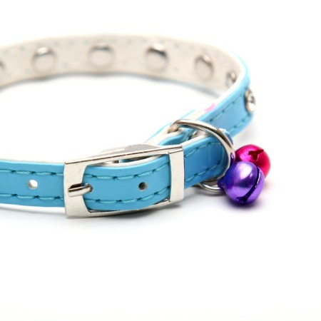 A collar with round rhinestones, 28 x 1 cm, Osh 21-25 cm, arts. The skin, blue-1