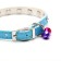 A collar with round rhinestones, 28 x 1 cm, Osh 21-25 cm, arts. The skin, blue