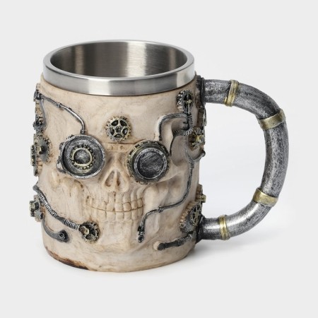 Mug "skull", 400 ml, beige color