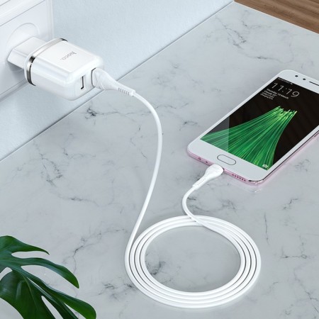 Network charger Hoco N4, 2 USB - 2.4 a, white-5