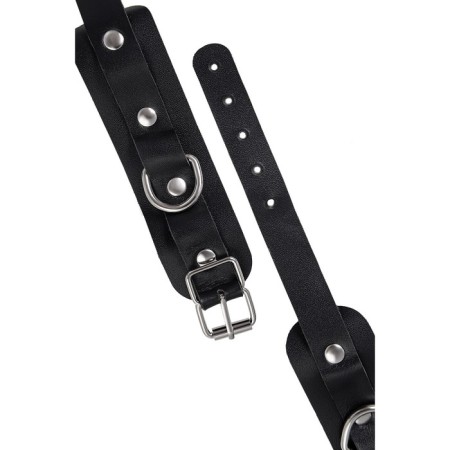 The fetters of mini Pecado BDSM, with rounded corners, genuine leather, black-5