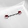 Piercing for the chest "bar", pink color in silver