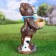 Garden Figure-Pillet for Bird "Bear with a Bird" from the Polystone, 42cm, Big, Street
