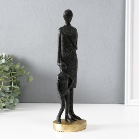 Souvenir Polystone "She is always near" Black 7.5x8.5x28 cm-2