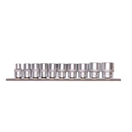 Set of end heads Stels 13607, 3/8 ", twelve-sided, CRV, 8-19 mm, 10 pcs.