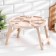 Table - a tray with a menage and folding legs "I eat, then I exist" d = 30x2.8 cm, birch