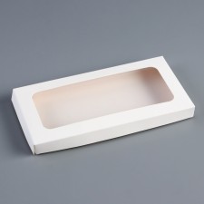 Box for tiles of chocolate with a lid, 17.5 x 9 x 1.5, white