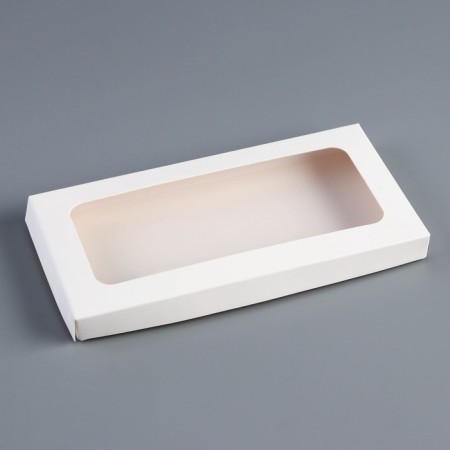 Box for tiles of chocolate with a lid, 17.5 x 9 x 1.5, white