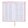 The weekly dated 2025, 85x145 mm, 64 sheets of Escalada, a solid cover made of artificial leather, pancake embossing, block 70 g/m², coral