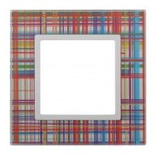 The frame for the circuit breaker for 1 post, glass, era Elegance, transparent+white