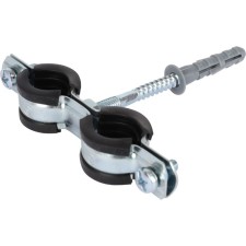 Хомут сантехнический STOUT SAC-0020-200012, 1/2", 20-24 мм, шпилька шуруп+дюбель пластик