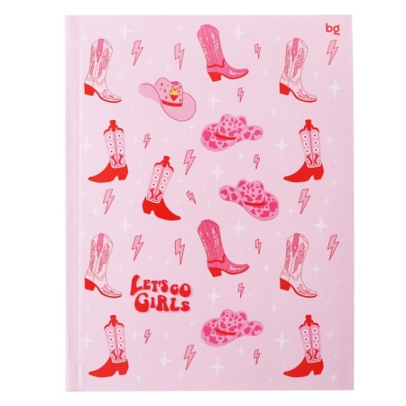 A5 BUSINESS BLOCK, 64 sheets in the pink style cage, integral cover, glossy lamination, selective varnish, offset block, mix-1