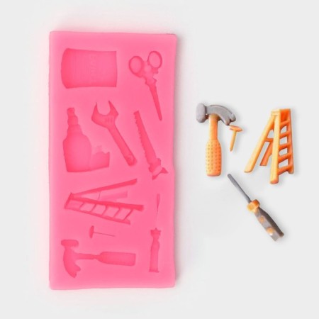 Mold "Tools", silicone, 10.5 × 5 × 1 cm, color mix