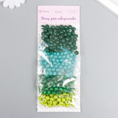 Beads for creativity tree "Meadow gamma" d-0.8 cm, 4 colors x 10 g