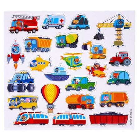 Set of magnets for games and training "Transport"-3