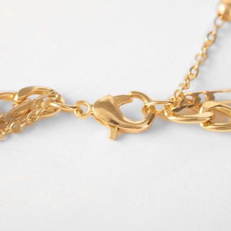 Pendant "chain" medallion and sphere, color gold, 50 cm-1