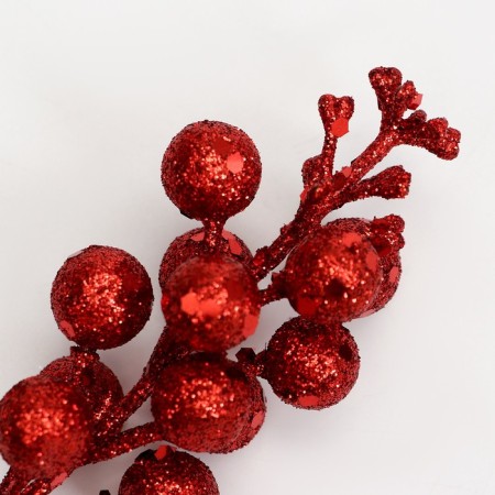 Decorative berries on a stick, red, 4.5 × 4.5 × 20 cm-1
