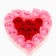 A set in the form of a heart, delicate 18 red-pink soap roses