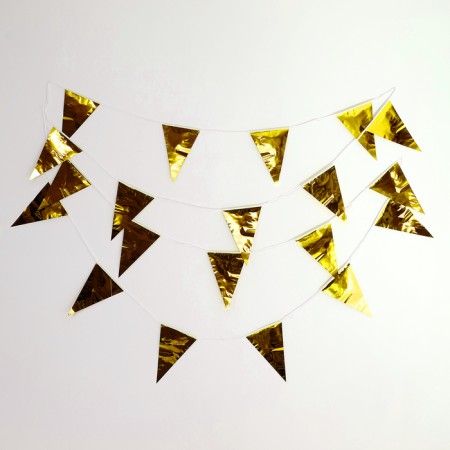 Garland "flags", 20 flags, 10 meters, gold color