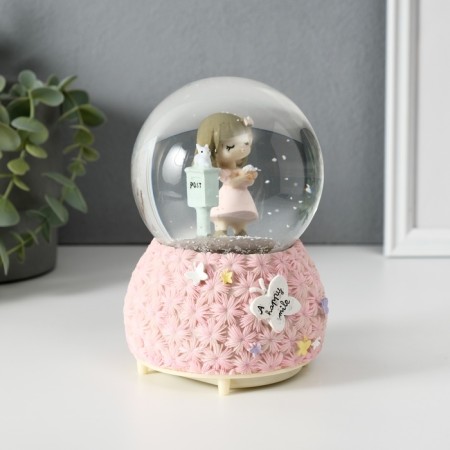 Souvenir Polystone Water Ball Light, Music "Flower Polyanka and Baby" MIX 10x10x14.5 cm-5
