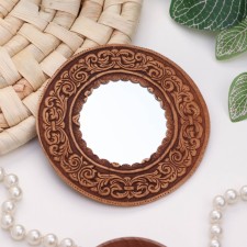 Зеркало "Бабочка", круглое, береста