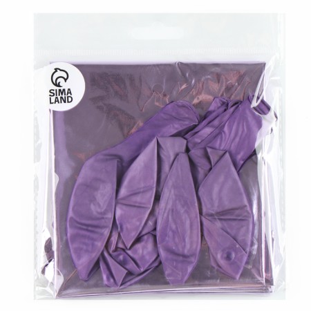 Set of balls "Festive" foil, latex, lilac color, 10 pcs.-2
