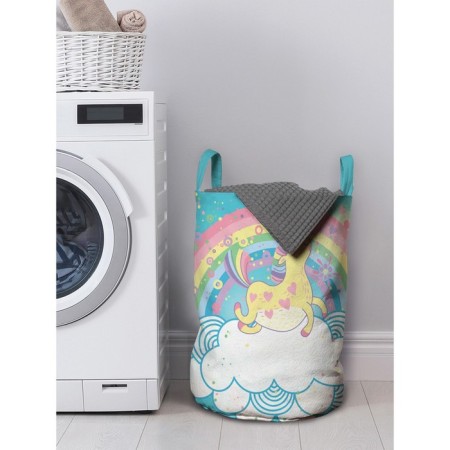 Basket for storing things "Rainbow Unicorn", size 35x50 cm