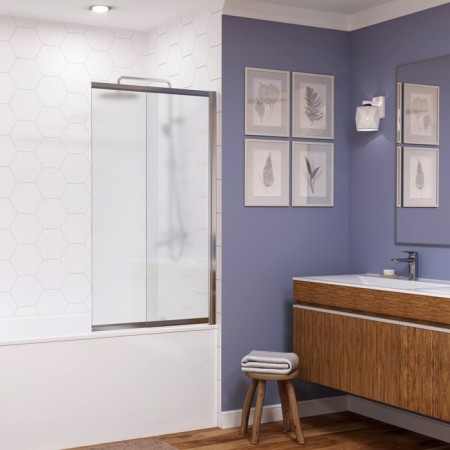 Shower curtain for the bath Wasserkraft Main 41S02-100 RM, 1000x1400 mm, sliding, matte-1