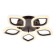 LED ceiling LED with Ambrella Light, Original, Fa443, 5XLED, 60 W, 4500LUM, 3000-6400K, Coffee color.