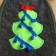 Hat for the bath "New Year's spruce and blue beads", gray